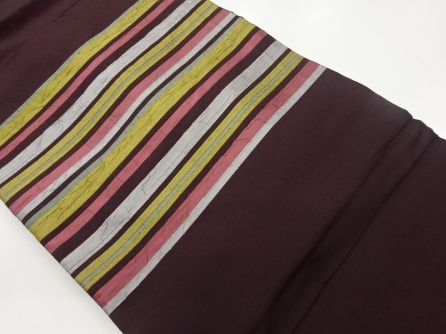 ふくれ織横段模様織出し名古屋帯